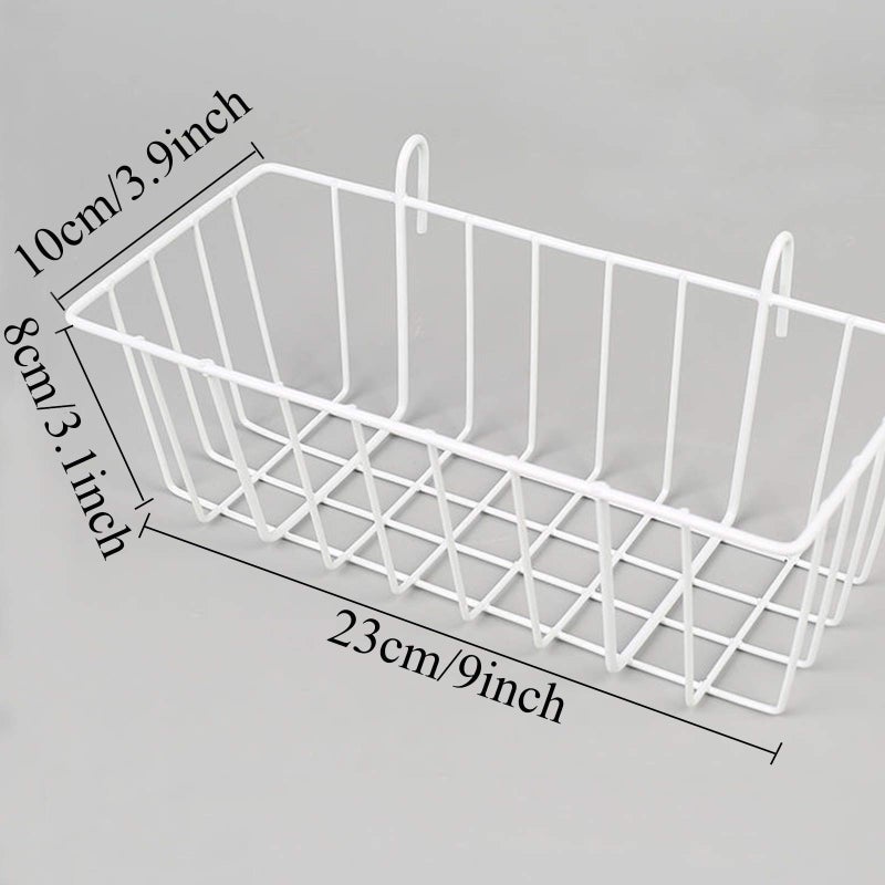 GBYAN Wall Grid Panel Accessories Wire Grid Baskets Shelf Organizer for Wire Board, White - Image 2